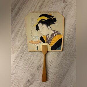 Vintage Japanese Paper Fan ukiyo-e print 1964–1965 New York World's Fair